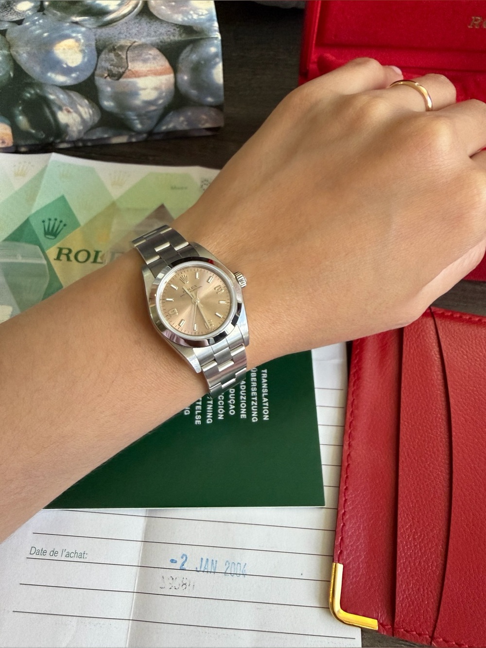 Rolex Oyster Perpetual Ladies Watch with Champagne Dial